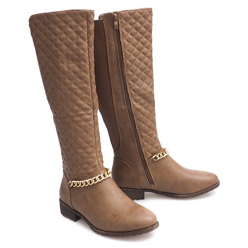 Botas cálidas acolchadas 16072 Caqui multicolor verde