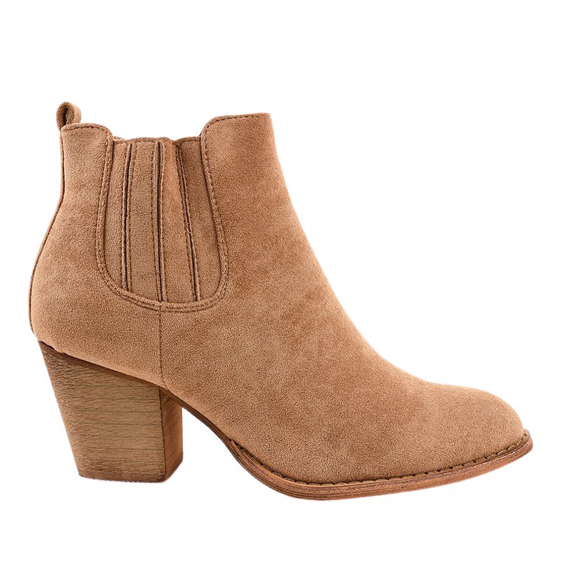 Botas de ante beige en el poste SA-3338