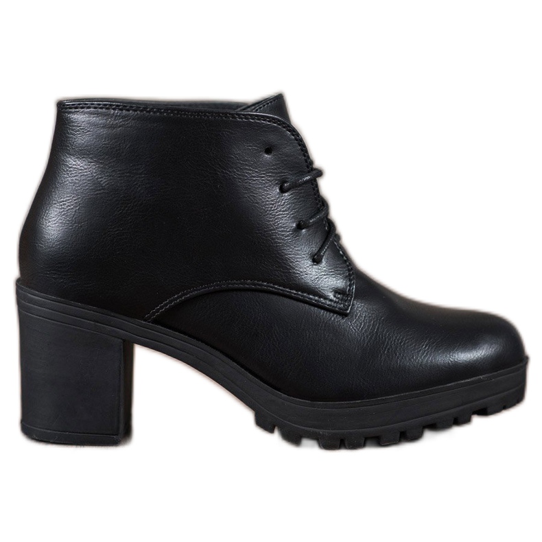 SHELOVET Botas con cordones en la plataforma negro