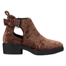 Corina Botas de terciopelo marrón