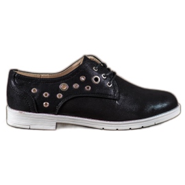 SHELOVET Zapatos atados con cuero ecológico negro SHELOVET Zapatos atados con cuero ecológico negro