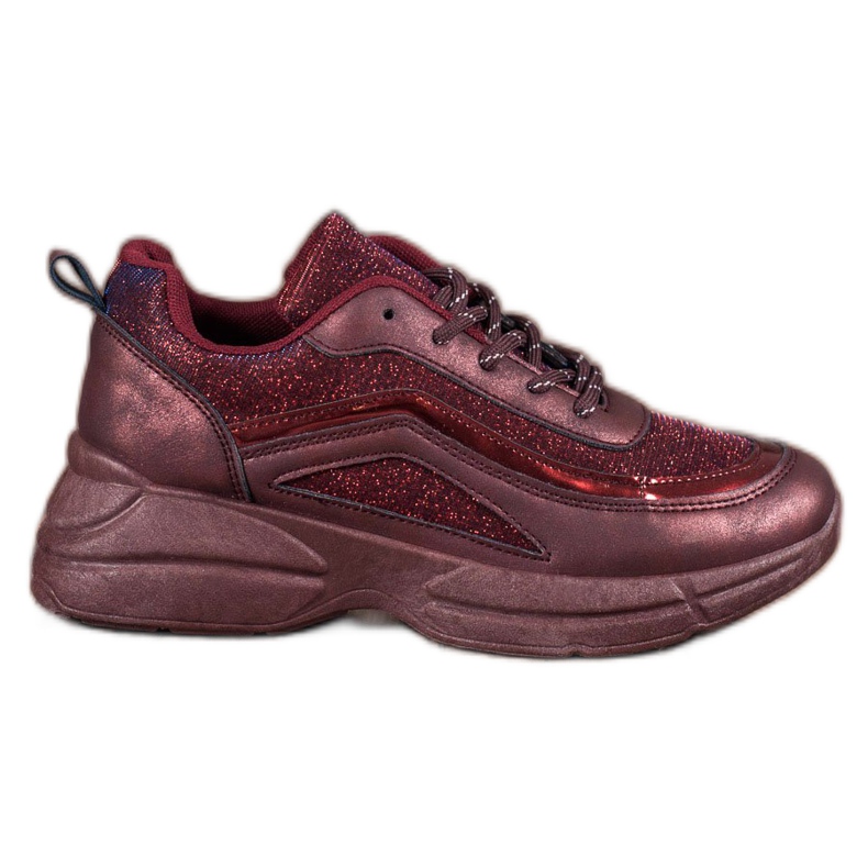 SHELOVET Zapatos deportivos brillantes rojo