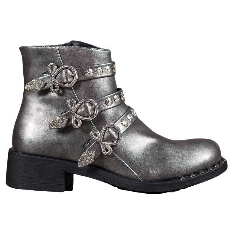 Forever Folie Botas con tachuelas gris