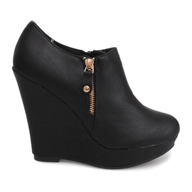 Botas de cuña en cuña B160 negro