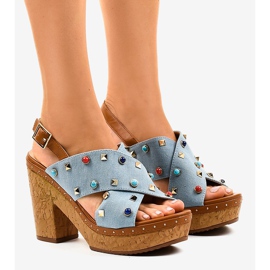 Sandalias azules en plataforma 1669
