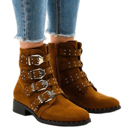 Botas de mujer marrones con hebillas A-167 marrón