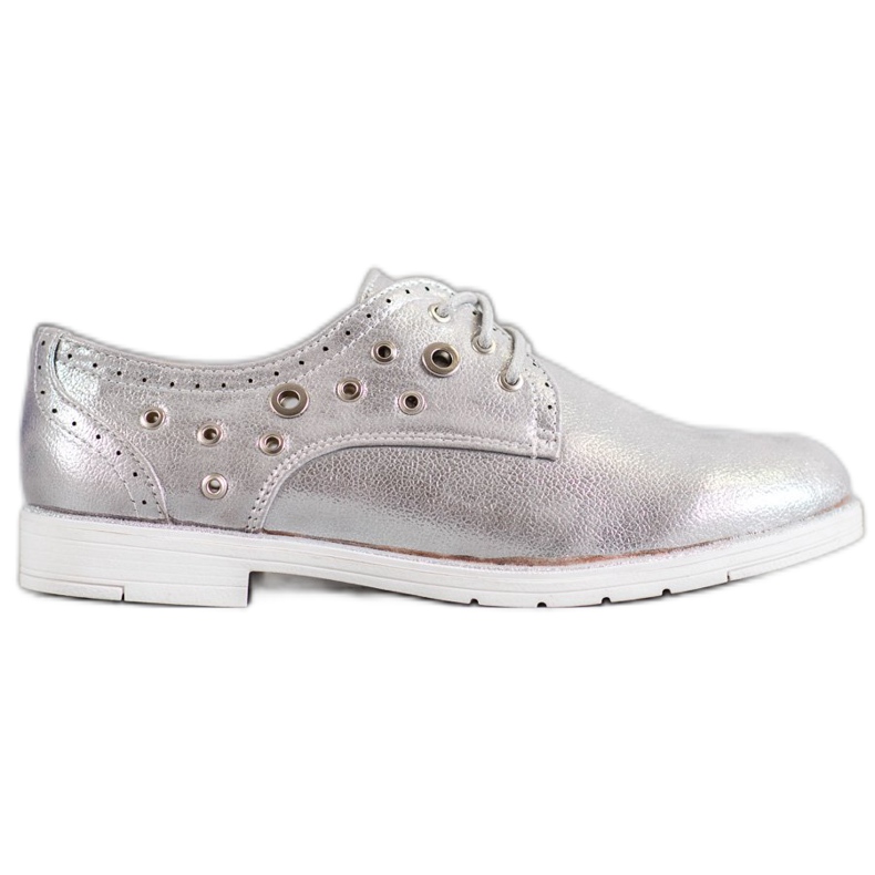 SHELOVET Zapatos atados con cuero ecológico gris