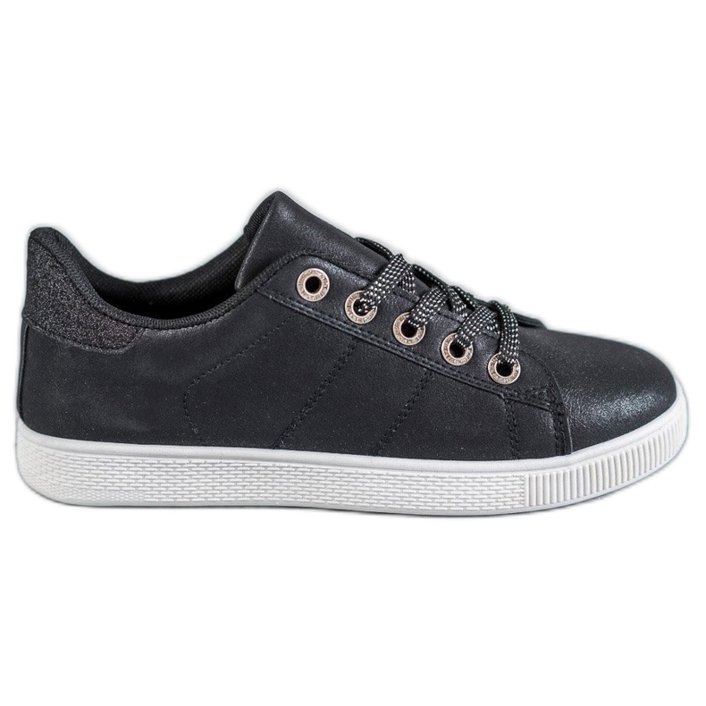 SHELOVET Zapatillas con purpurina negro