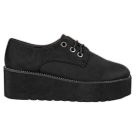 SHELOVET Zapatos de ante en la plataforma negro