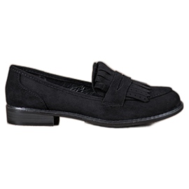 SHELOVET Mocasines con flecos negro