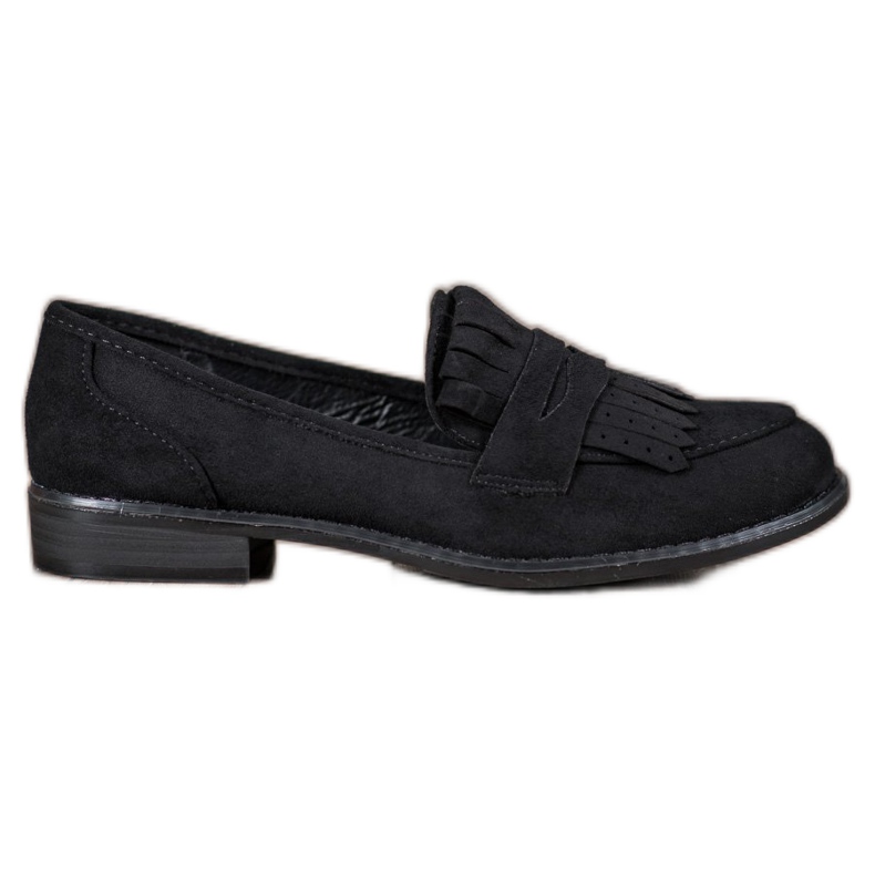 SHELOVET Mocasines con flecos negro SHELOVET Mocasines con flecos negro