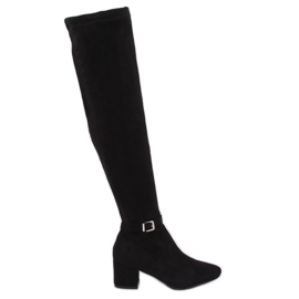 Botas mosqueteras con tacones bajos negro YL-151 Negro