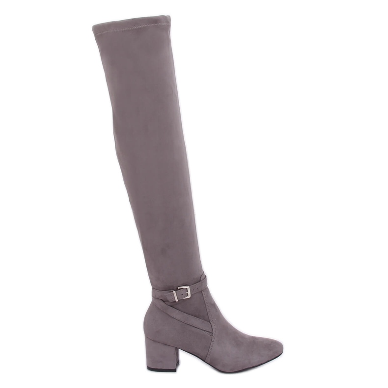 Botas mosqueteras con tacones bajos gris YL-151 Gris
