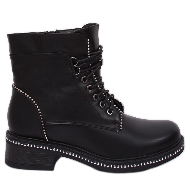Botas negras con cordones para mujer C137 Negro Botas negras con cordones para mujer C137 Negro