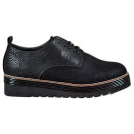 SHELOVET Zapatos en la plataforma con estampado de serpiente negro SHELOVET Zapatos en la plataforma con estampado de serpiente negro
