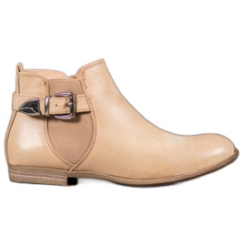 Sixth Sense Botas de cuero ecológico con hebilla marrón
