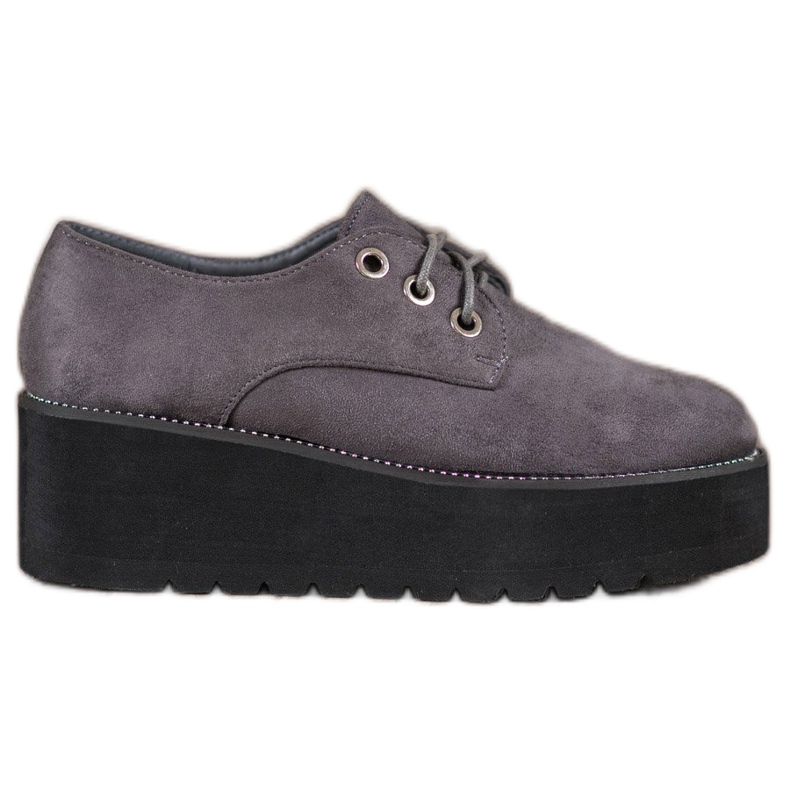 SHELOVET Zapatos de ante en la plataforma gris