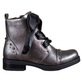 Bestelle Botas con lazo gris Bestelle Botas con lazo gris