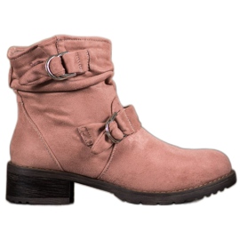 SDS Botines de ante rosado