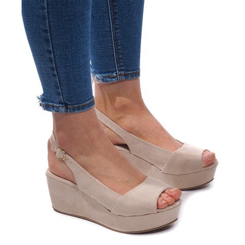 Sandalias Cuña 3H096 Beige Sandalias Cuña 3H096 Beige