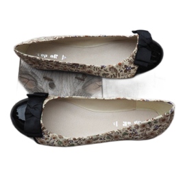 Bailarinas Con Lazo 6148 Caqui marrón negro