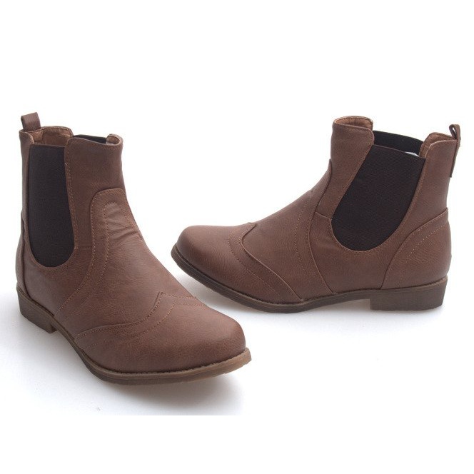 Botas elegantes con banda elástica Q314CAMEL marrón