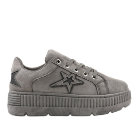 Zapatillas de mujer creepersy grises G8302-2 Zapatillas de mujer creepersy grises G8302-2