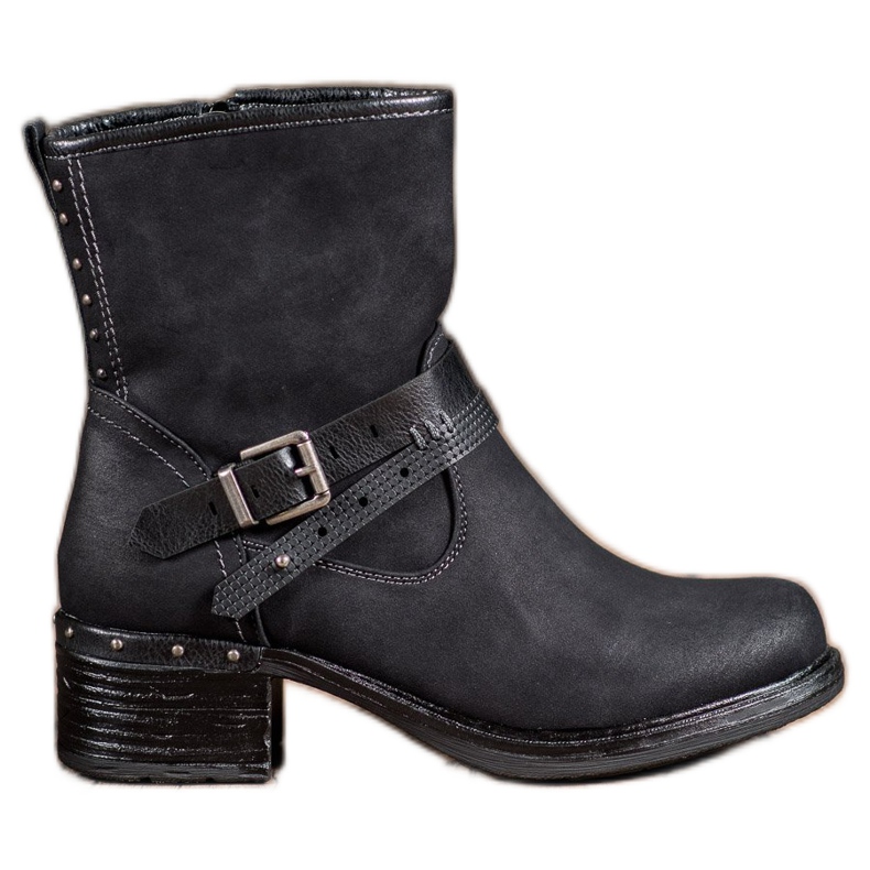 SHELOVET Botas altas con hebilla negro