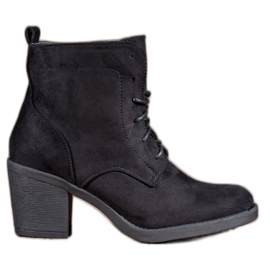 Nio Nio Botas cómodas de tacón alto negro