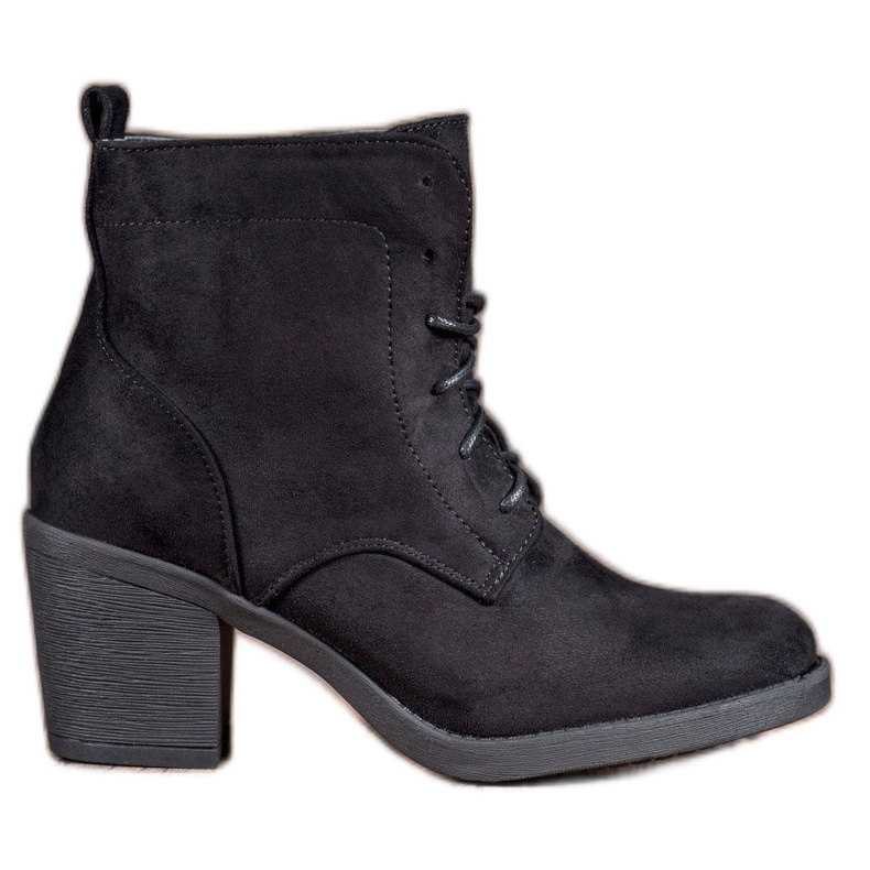 Nio Nio Botas cómodas de tacón alto negro Nio Nio Botas cómodas de tacón alto negro