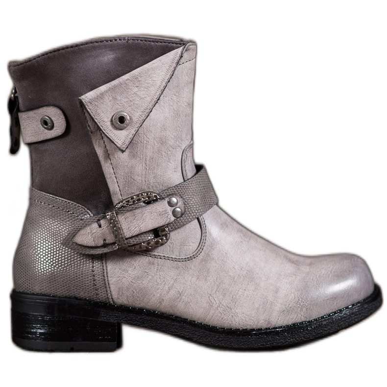 Super Me Botas con hebilla decorativa gris
