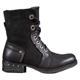 Seastar Botas de tacón plano negro Seastar Botas de tacón plano negro