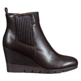SHELOVET Botas de cuña marrón