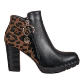 Filippo Botas de mujer con estampado de leopardo negro multicolor