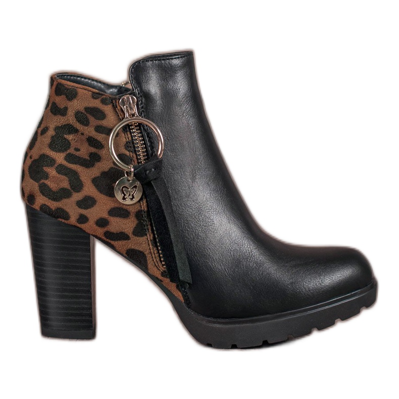 Filippo Botas de mujer con estampado de leopardo negro multicolor