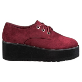 SHELOVET Zapatos de ante en la plataforma rojo