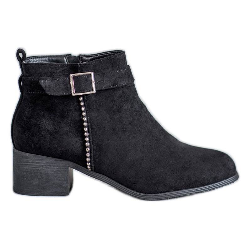 SHELOVET Botas de ante de tacón alto negro