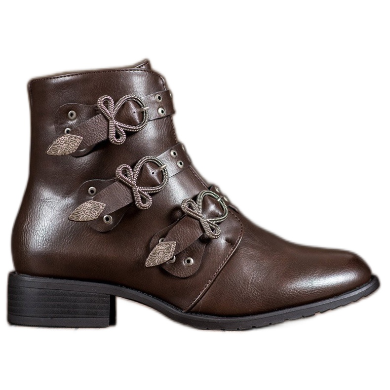 Anesia Paris Botas marrones con hebillas marrón