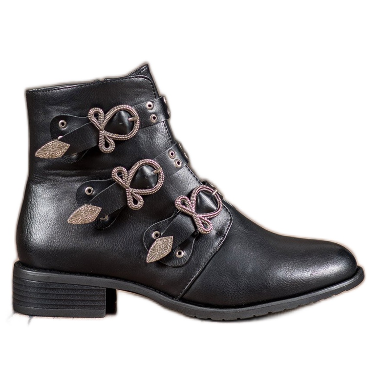 Anesia Paris Botas negras con hebillas negro Anesia Paris Botas negras con hebillas negro
