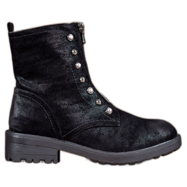 S. BARSKI Botas altas con cuentas negro