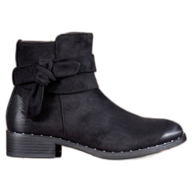S. BARSKI Botines de ante con lazo negro