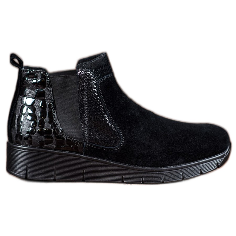 SHELOVET Botas sin cordones para mujer negro