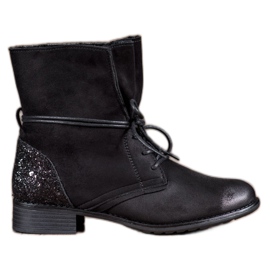 S. BARSKI Botas negras con cordones negro