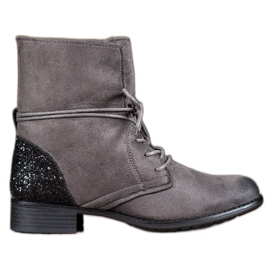 S. BARSKI Botas grises con cordones