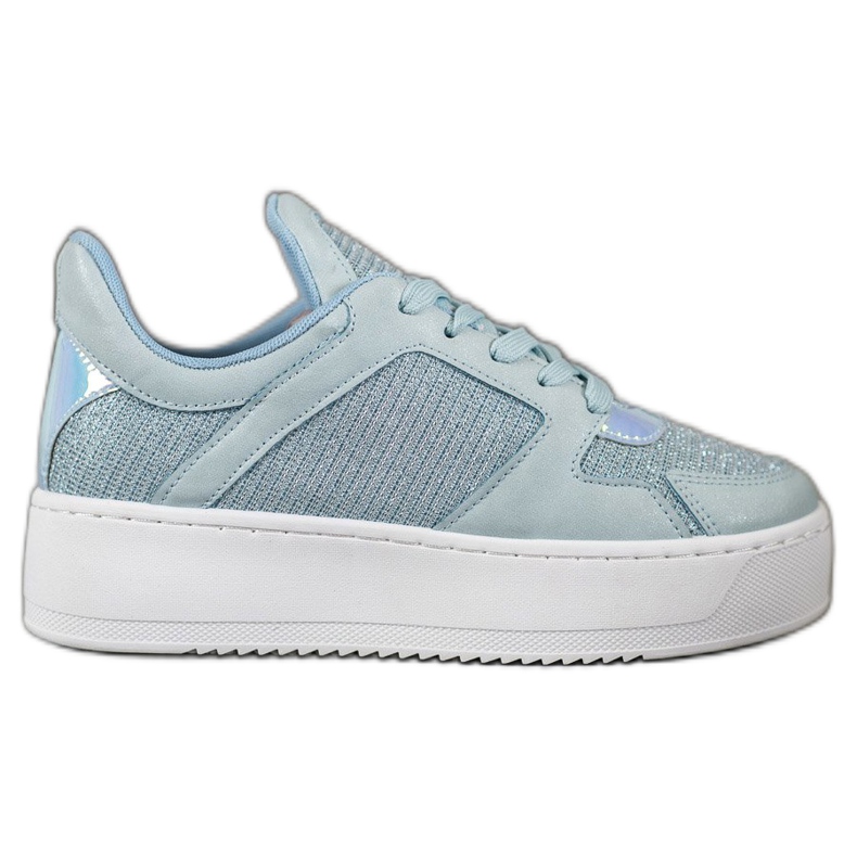 Ideal Shoes Zapatillas con purpurina azul