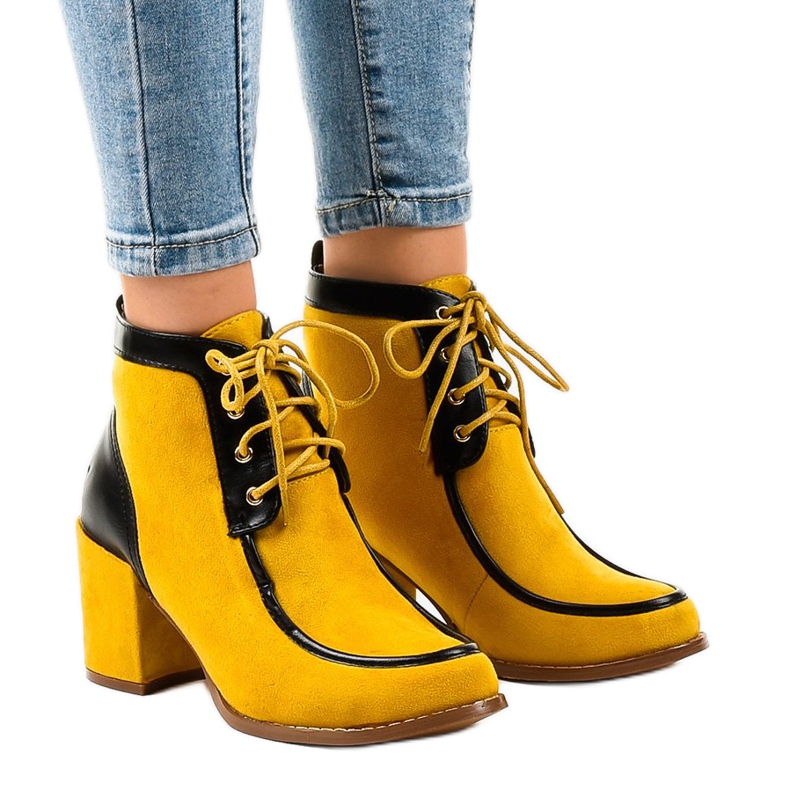 Botines de ante camel en el poste HF-296 marrón multicolor Botines de ante camel en el poste HF-296 marrón multicolor