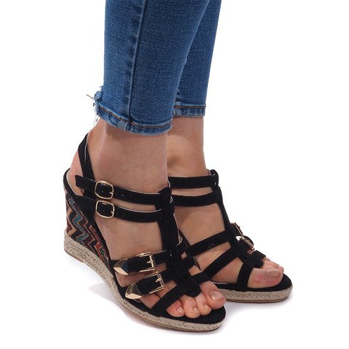 Sandalias de cuña 5H5671 Negro