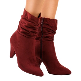 Botas de ante granate en el poste F027 rojo Botas de ante granate en el poste F027 rojo
