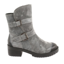 M.Daszyński Botas de piel de ante gris Daszyński 161