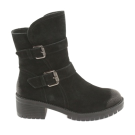 M.Daszyński Botas de piel de ante negro Daszyński 161